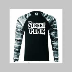 Street Punk pánske tričko (nie mikina!!) s dlhými rukávmi vo farbe " metro " čiernobiely maskáč gramáž 160 g/m2 materiál 100%bavlna